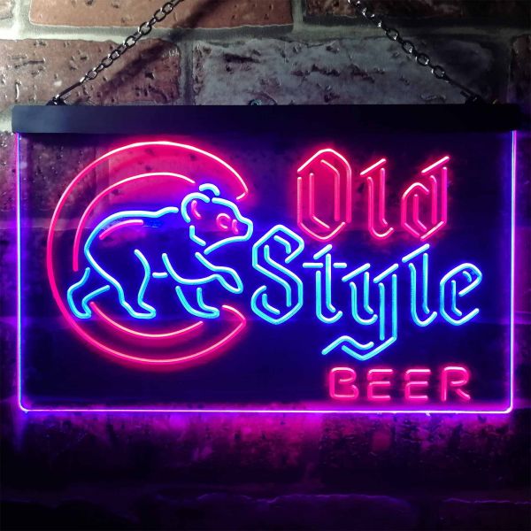 Chicago Cubs Old Style Beer Dual LED Neon Light Sign